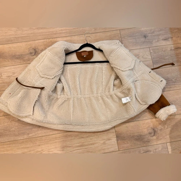 MOTHER The Drawstring Drifter Sherpa Lined Jacket Size XL - Picture 10 of 12